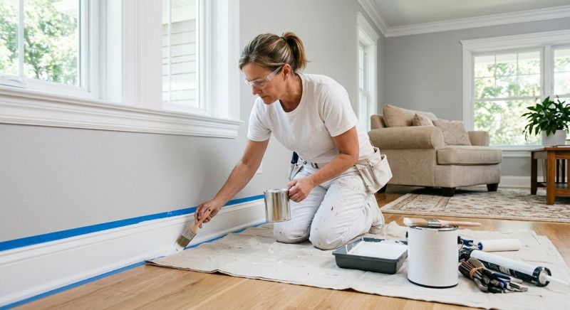 Chair Rail Painting in Waco, TX